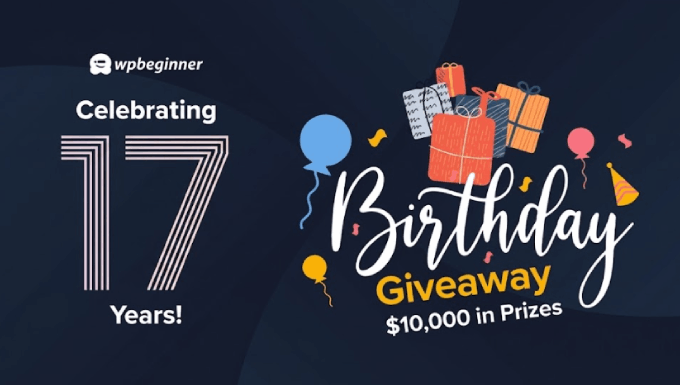 17th-birthday-giveway-wpbeginner