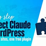 WPShout hero for Connect Claude to WordPress: two interlocking puzzle pieces under a green check
